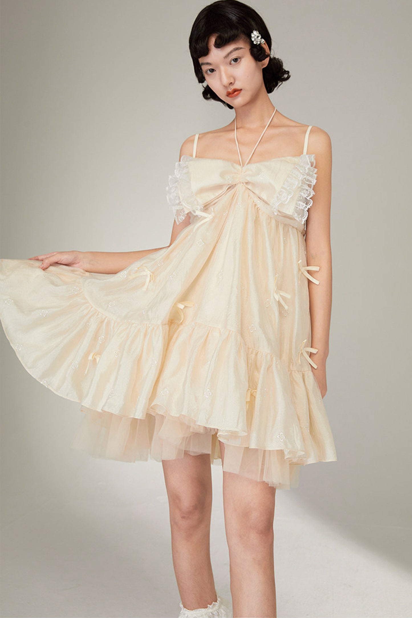 Bow Lace Camisole Dress