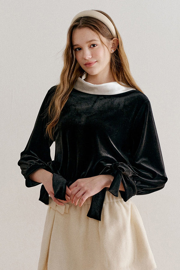 Reversible Velvet Peter Pan Collar Shirt