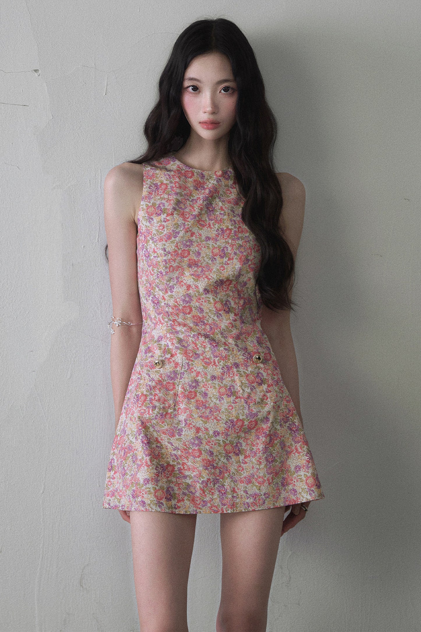 Oil Painting Floral Tank Dress