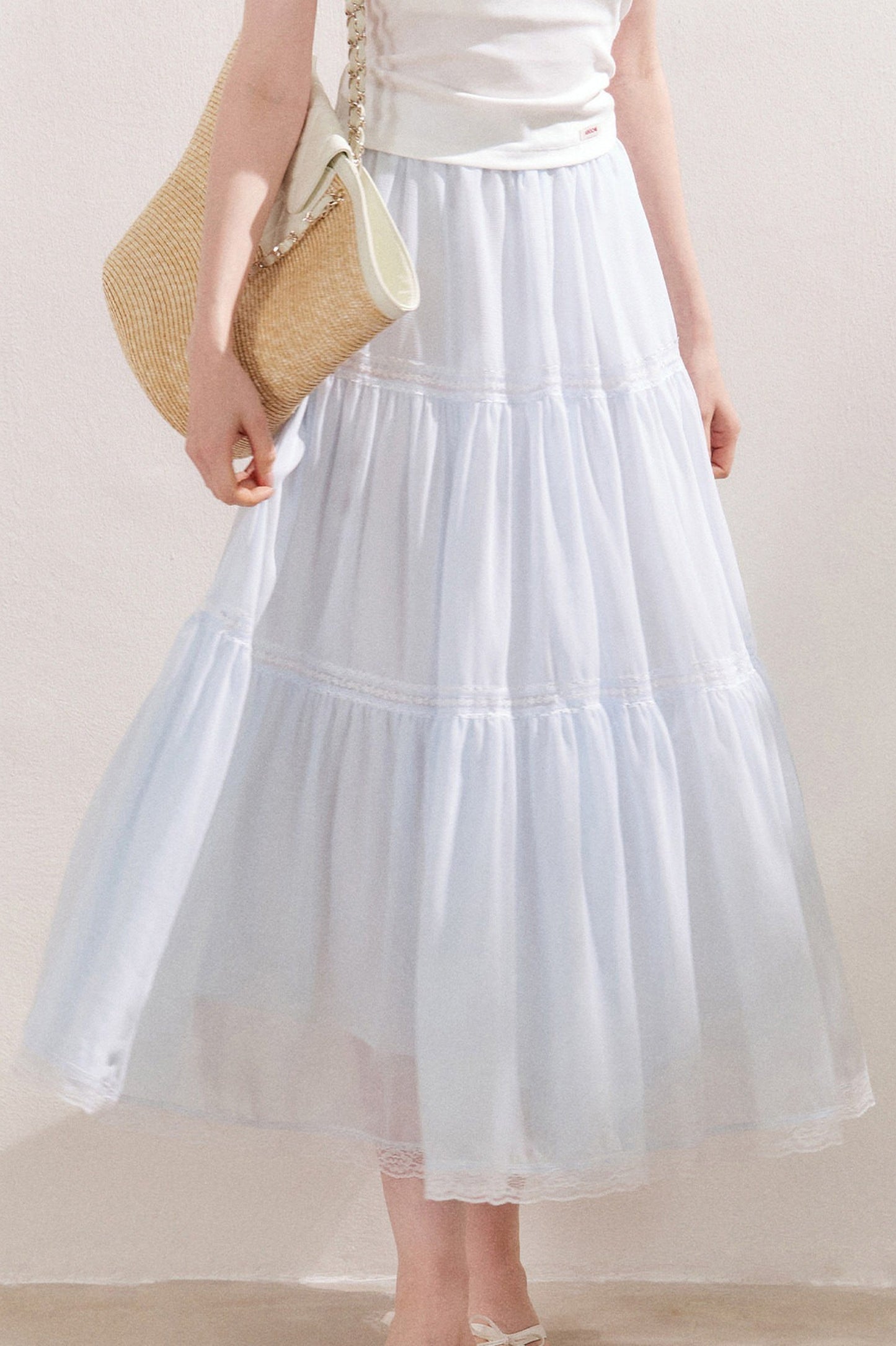 Lace Tiered Long Skirt