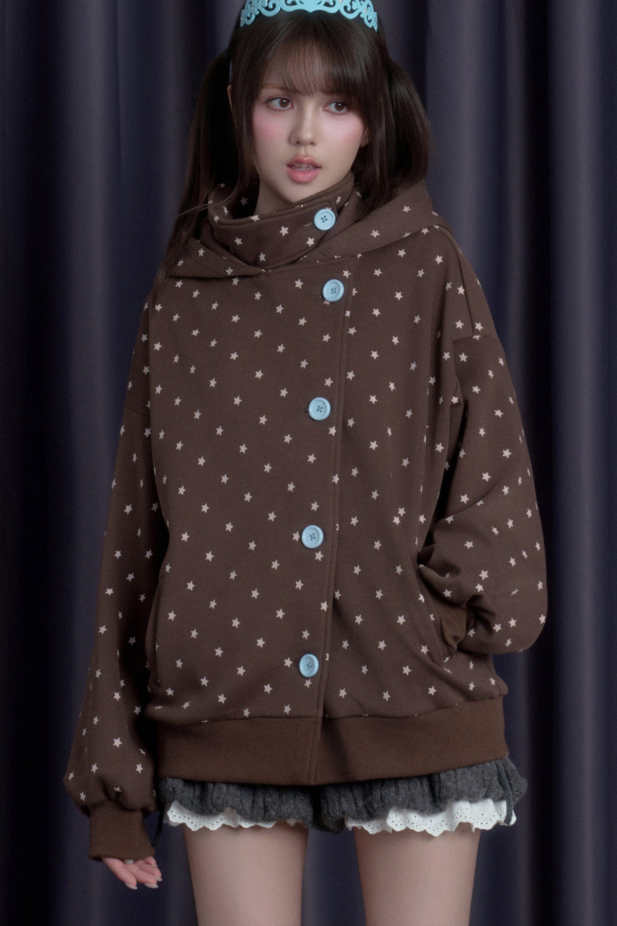 Star Cat Ear Fleece-Lined Jacket