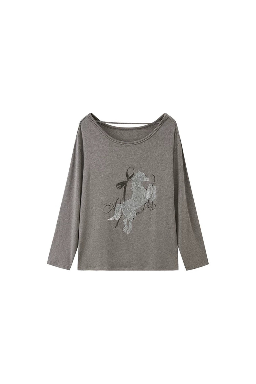 Top con strass effetto distressed con spalle scoperte