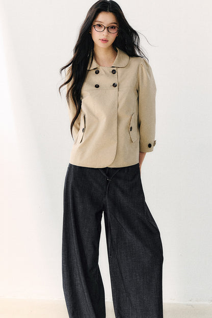 Veste croisée à col Claudine