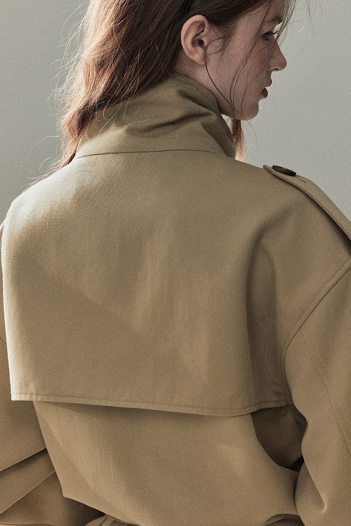 Faux Suede Trench Coat