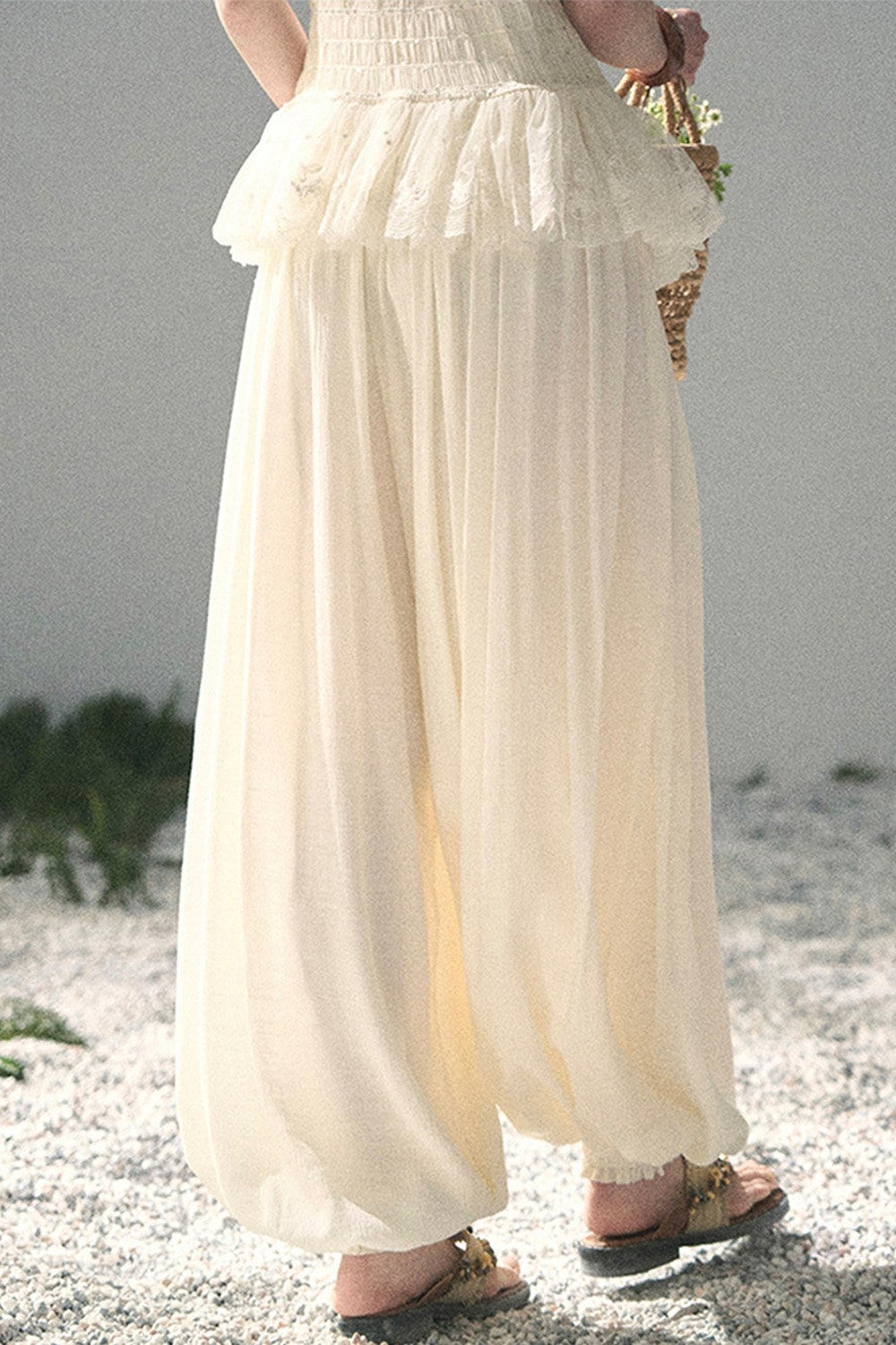 French Lace Summer Top and Pants Set
