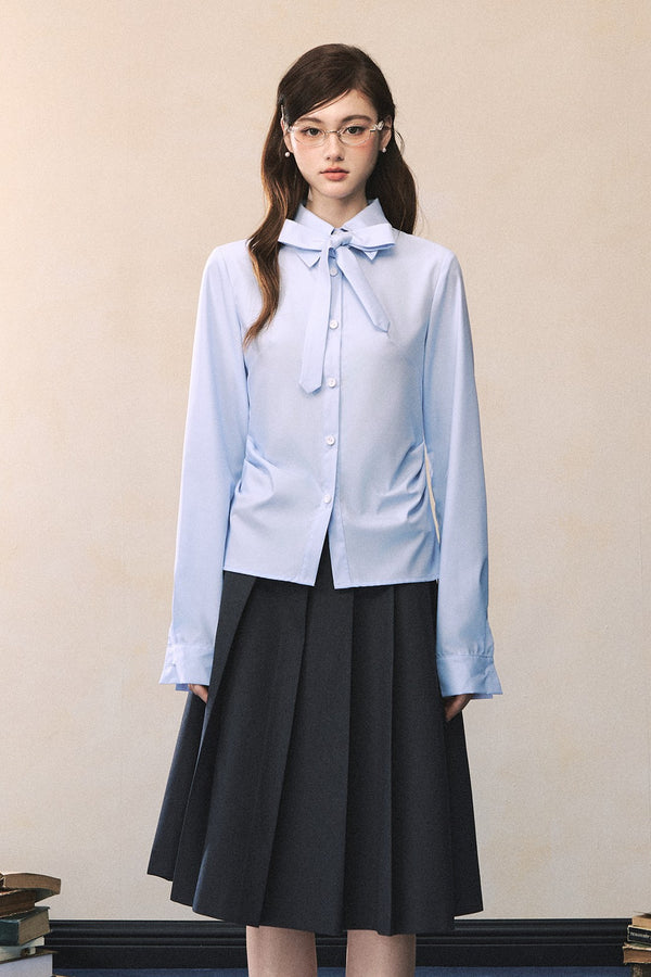 Blue Long-Sleeve Shirt Navy Dress Set-Up