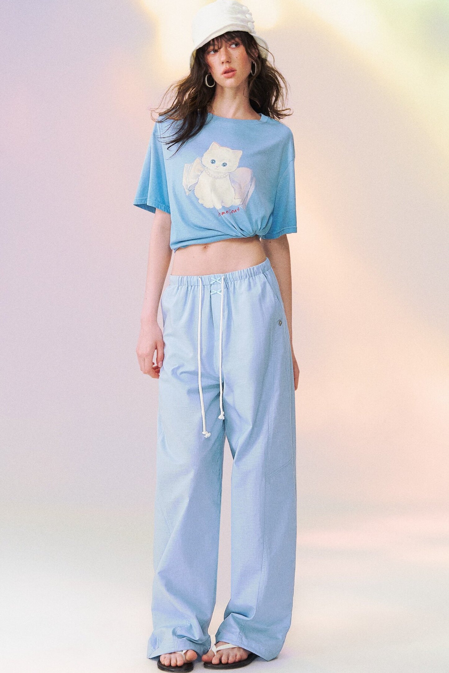 Macaron Color Wide Leg Pants