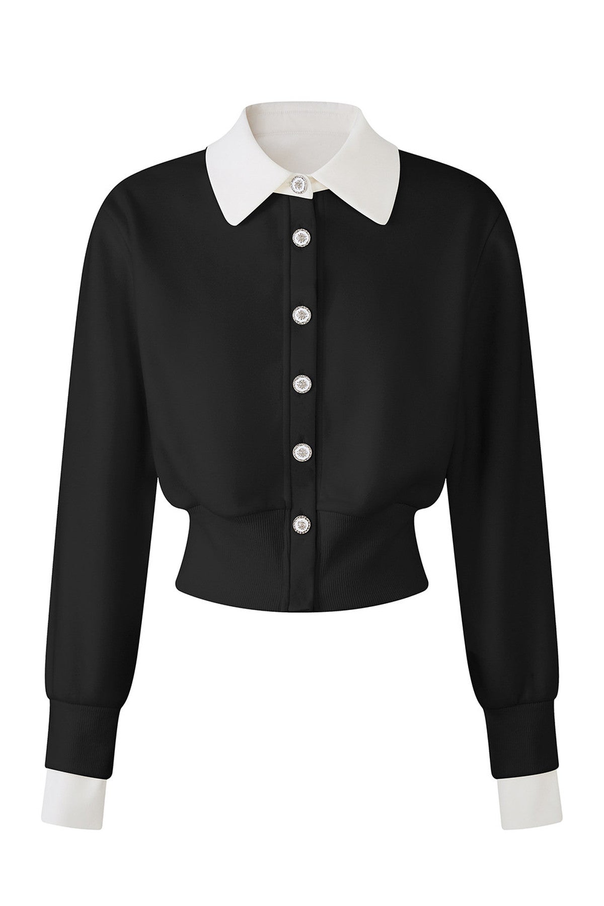 Layered-Look Lapel Knit Cardigan