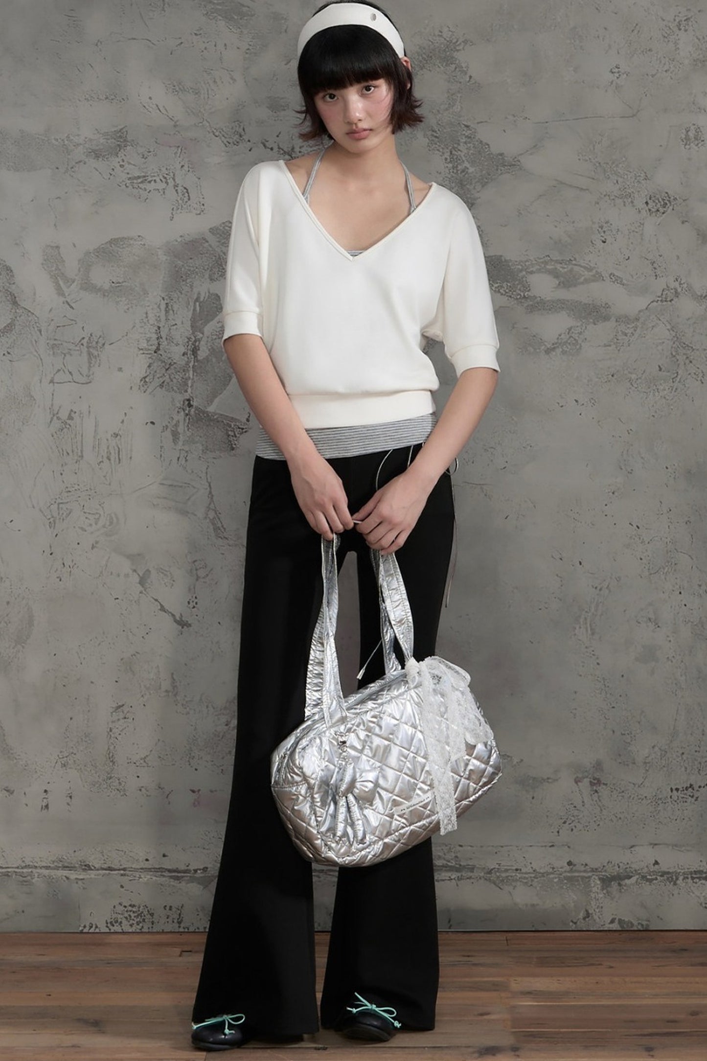 Drawstring Waist Flared Pants