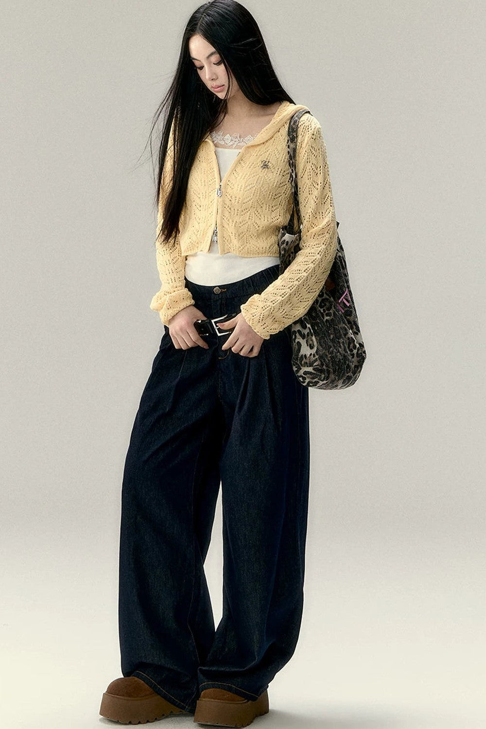 Vintage Wide-Leg Denim Pants