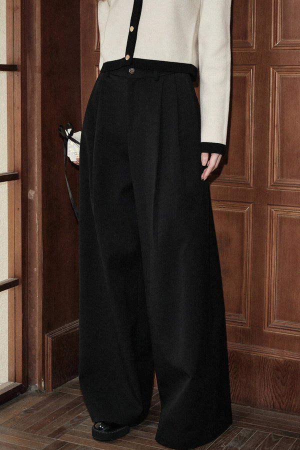 Low-Waisted Wide-Leg Trousers