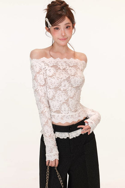 Velvet Lace Bow Top