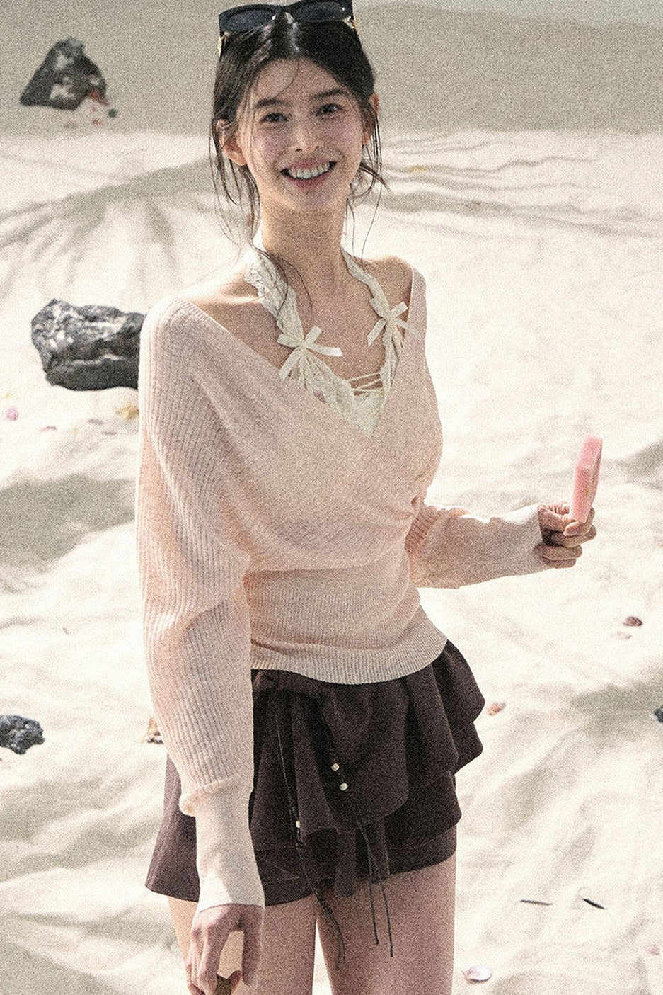 V-Neck Dopamine Sun Protection Top Set-Up