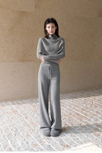 Silver Sprinkle Drawstring Waist Flared Pants