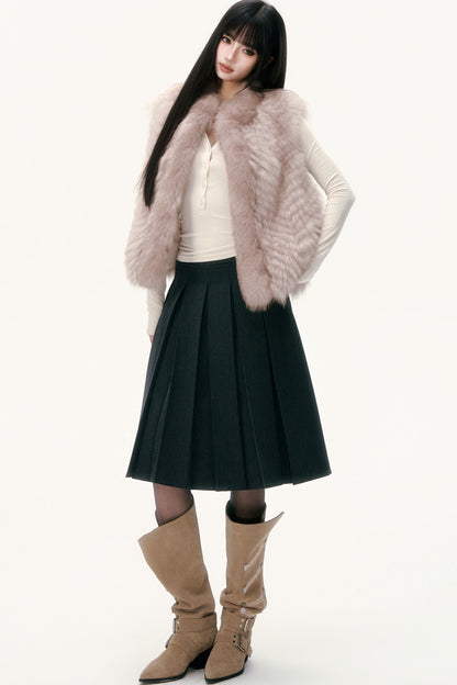 Saga Fox Fur Straight Vest