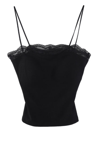 Black Tencel Lace Camisole