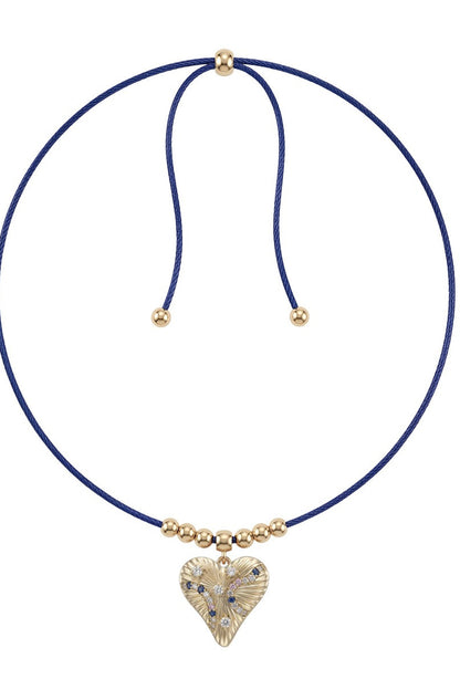 Braided Rope Pull Heart Necklace