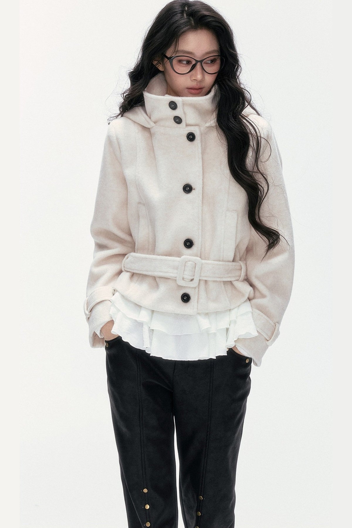 Quilted Woolen Hooded Jacket