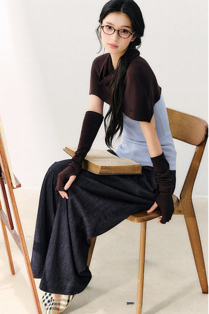 Detachable Shawl Knit Top Set-Up