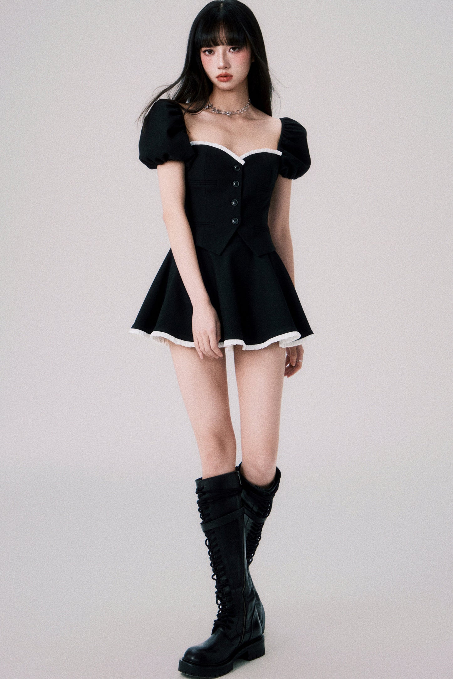 Strapless Corset Top and Puff Skirt Set-Up