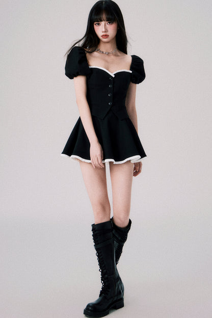 Strapless Corset Top and Puff Skirt Set-Up