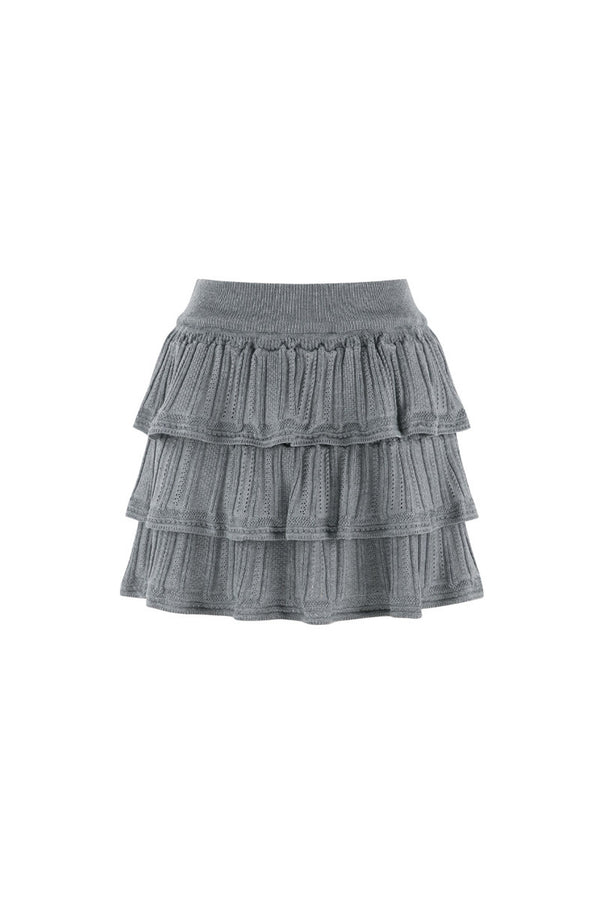 French Style Coffee Knit Top and Skirt Set-Up