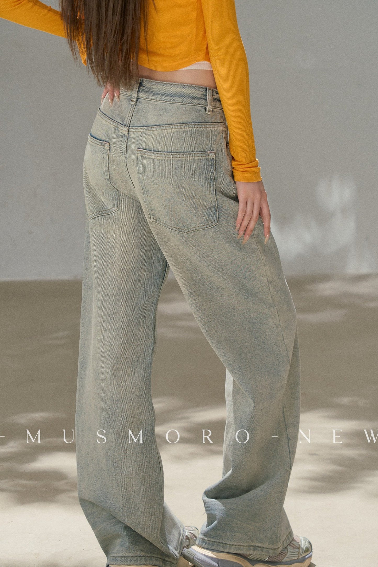 Vintage Washed Wide-Leg Jeans