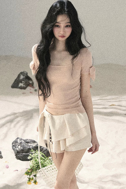 크롭 컷아웃 탑