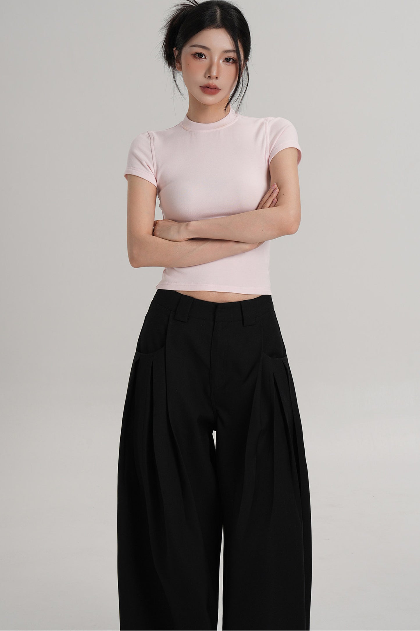 Elegant Wool Waist-Cinching Top