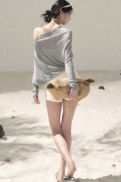Conjunto de Top Hazy Mist Sin Hombros