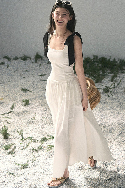 Vestido de tirantes de estilo francés