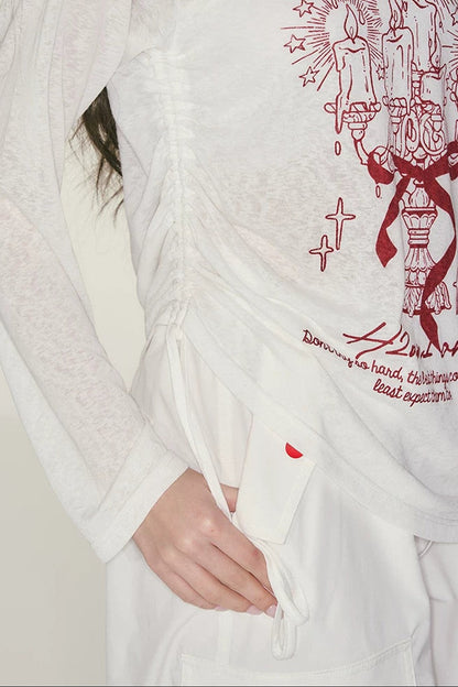 Graffiti Off-Shoulder Top