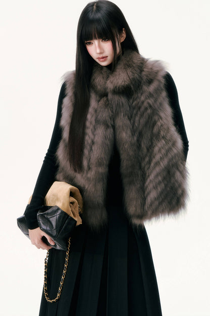 Saga Fox Fur Straight Vest