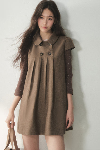 Chestnut Letterhead Merino Wool Dress