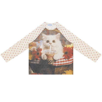 Autumn American Retro Polka Dot T-Shirt