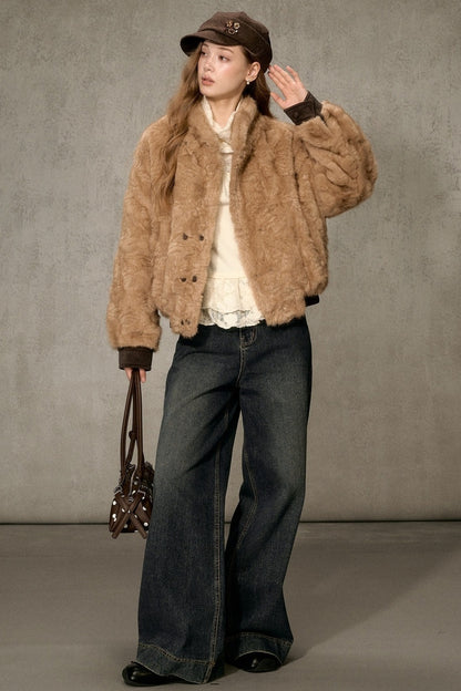 Reversible Faux Suede Plush Jacket