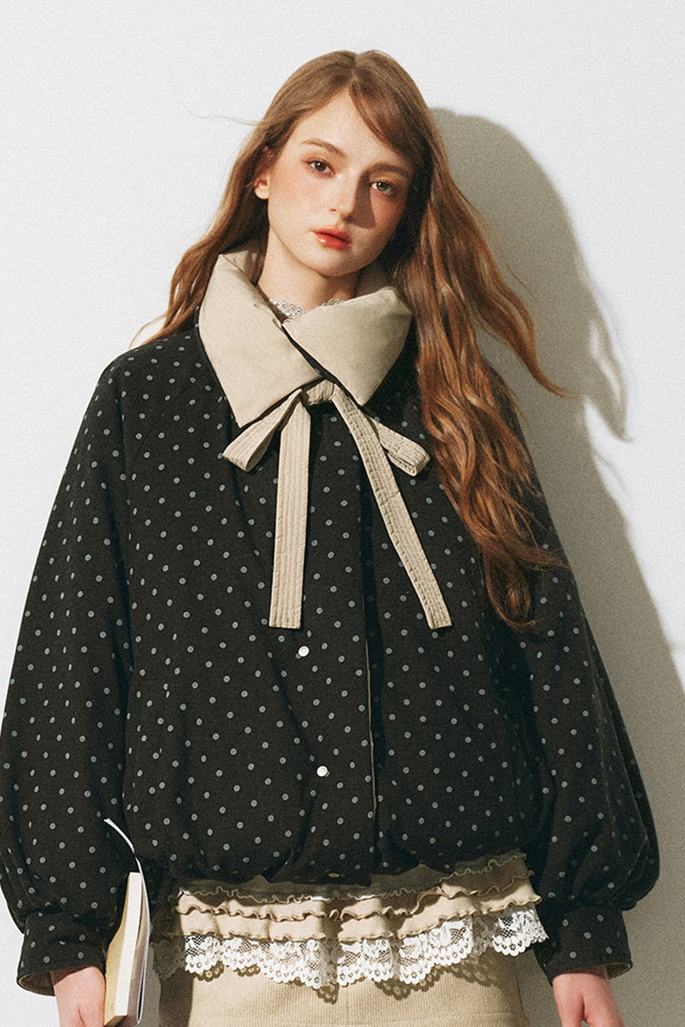 Reversible Polka Dot Bow Down Jacket