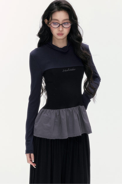 Tencel Wool Layered-Look Top and Lantern Pants Set-Up