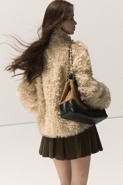 Reversible Suede Shearling Jacket Vest