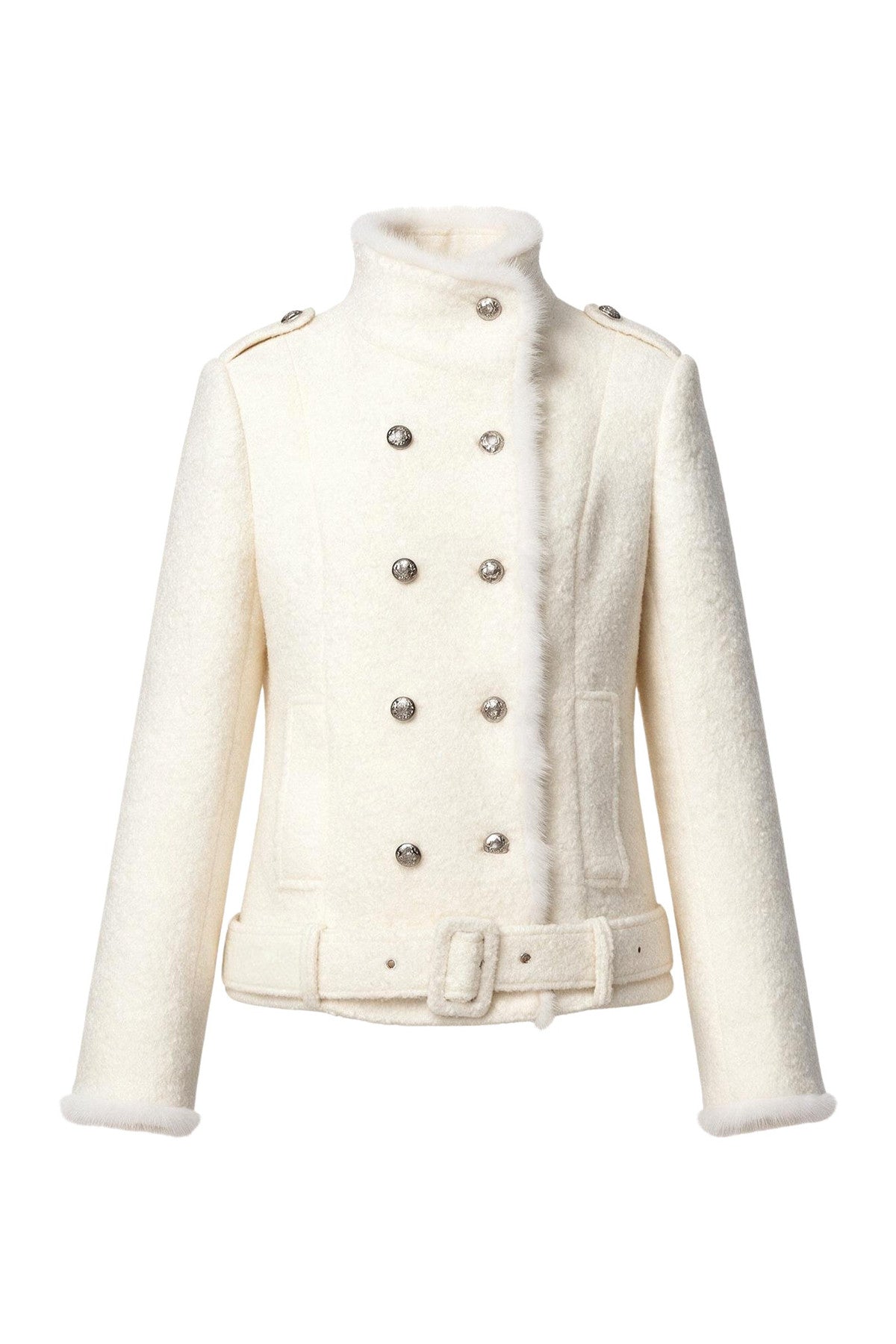 Double-Breasted Mink Fur Short Coat