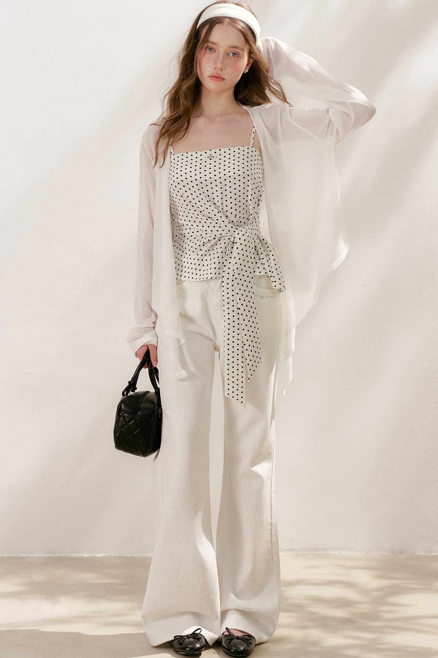 Asymmetrical Polka Dot Camisole