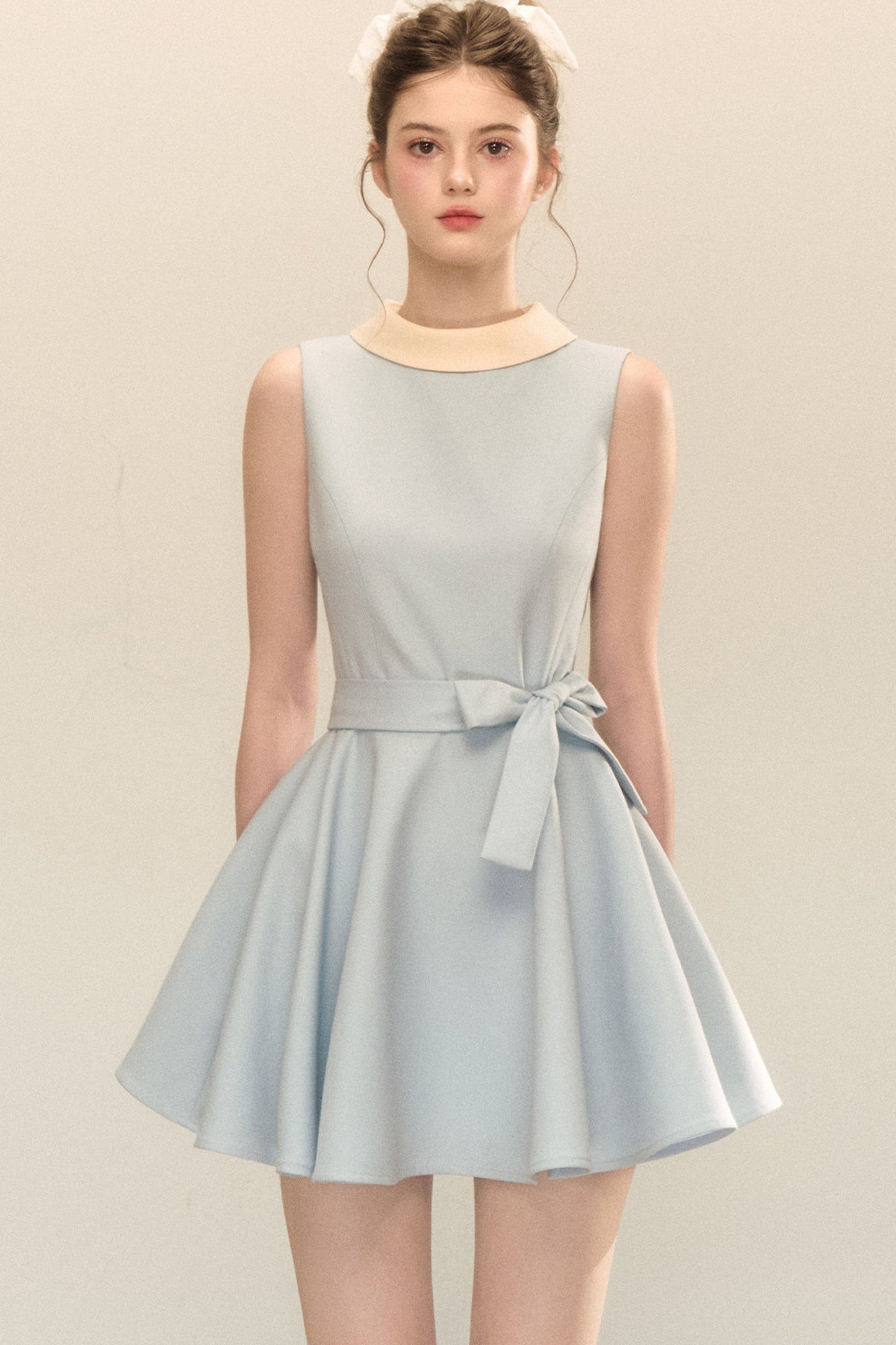 Hepburn Style Tie Waist Dress