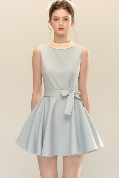Hepburn Style Tie Waist Dress