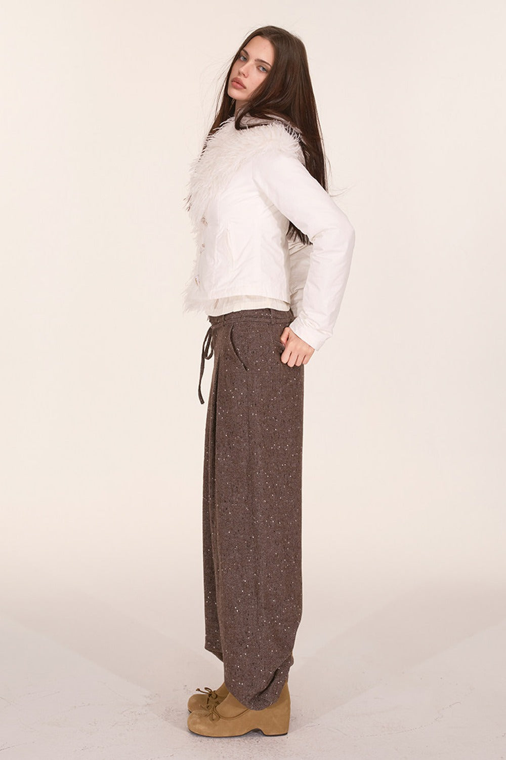 Fur Collar Shawl Down Jacket
