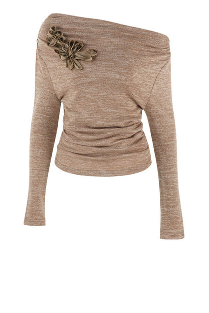3D Floral Knit Pullover