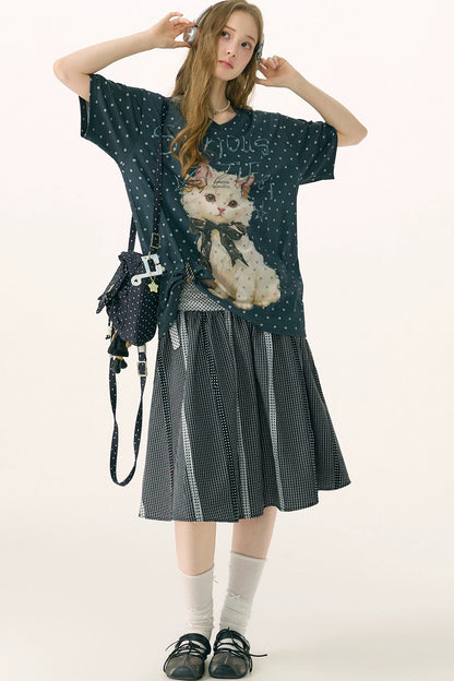 Retro Plaid Patchwork Skirt