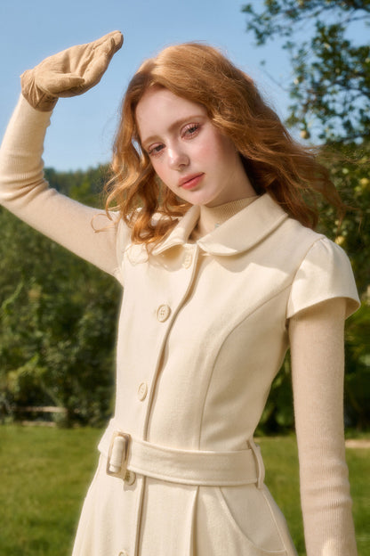 Retro Wool Doll Collar Dress