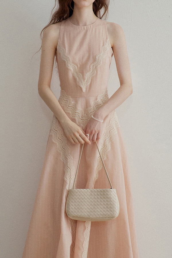 Elegant Lace Halter Dress