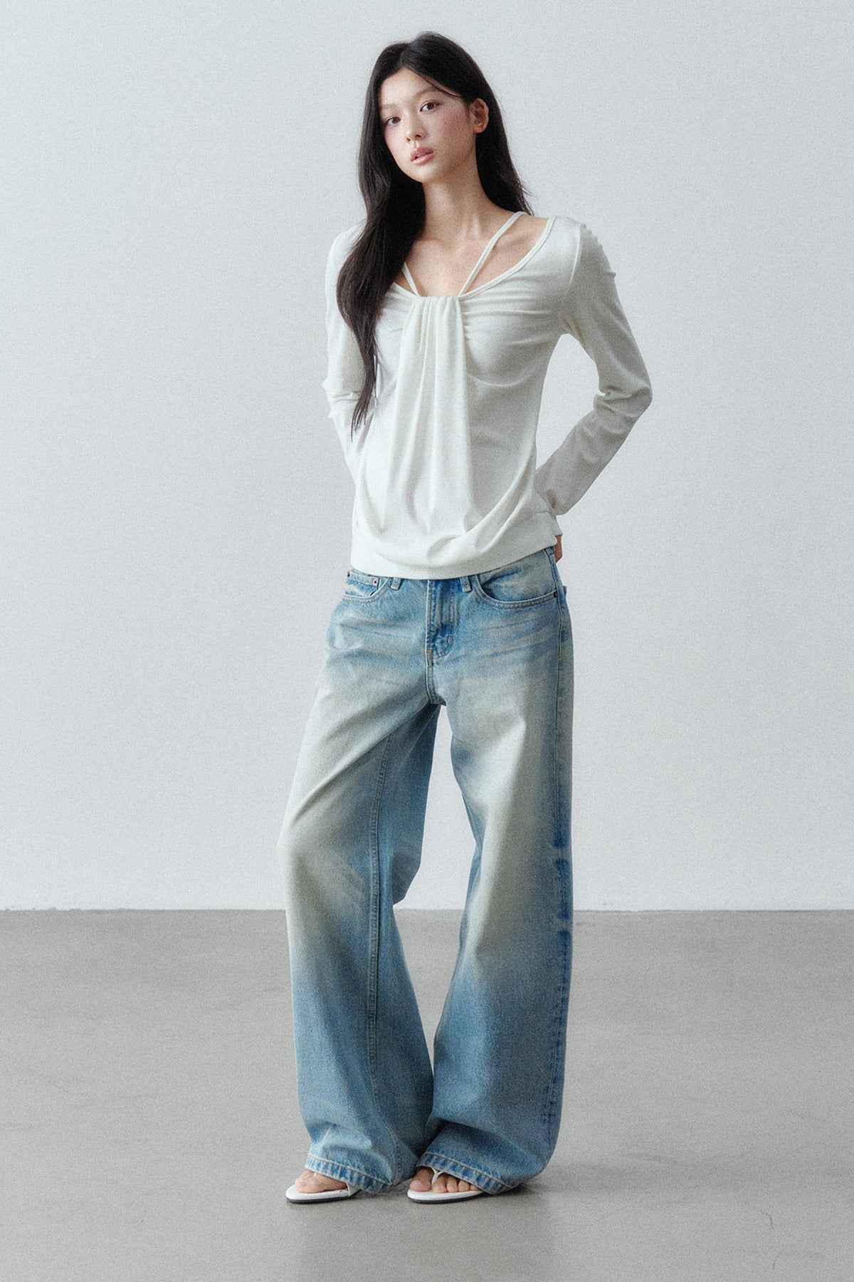Lyocell Wool Large Round Neck T-shirt