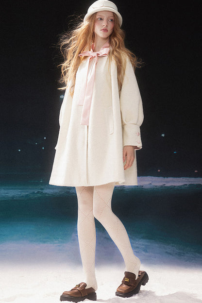 Mid-Length Bow Wool Coat